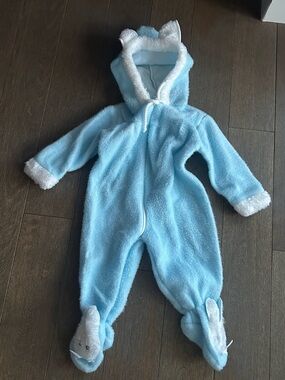 Vintage Hooded bunny theme Baby One-Piece with Footies
